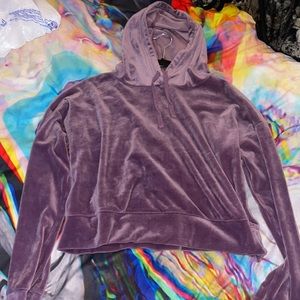 Long sleeve velvet crop shirt